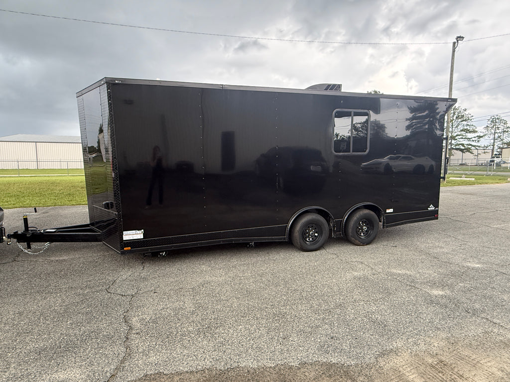 8.5X20  Black Race Ready Trailer | Full Bathroom