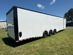 8.5X36 White Car Hauler Trailer | 2 Car Hauler