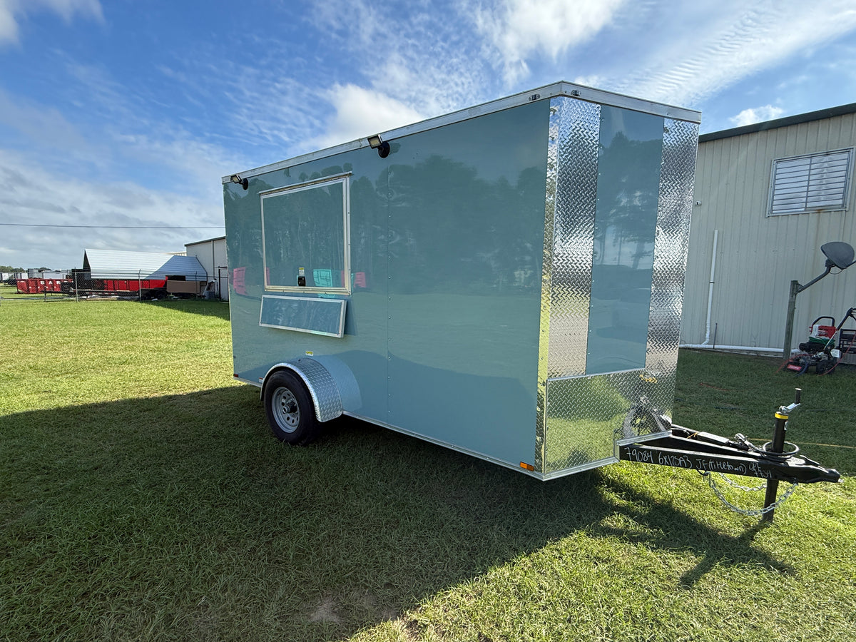 6X12SA Polar Blue Concession Trailer | Beverage Trailer