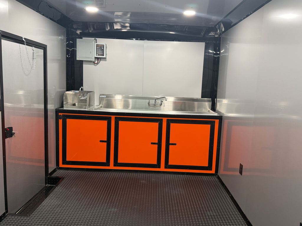 8.5x26TA Orange Black BBQ Porch Trailer — image 4 of 11