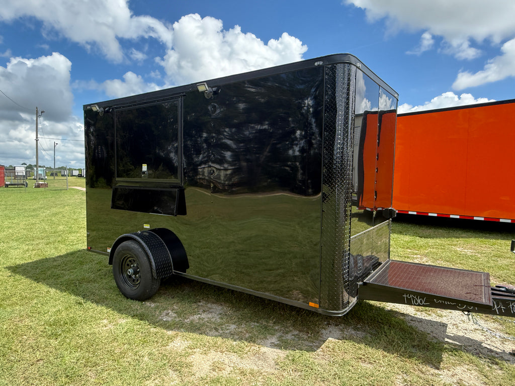 6X12SA Black Concession Trailer | Coffee Trailer