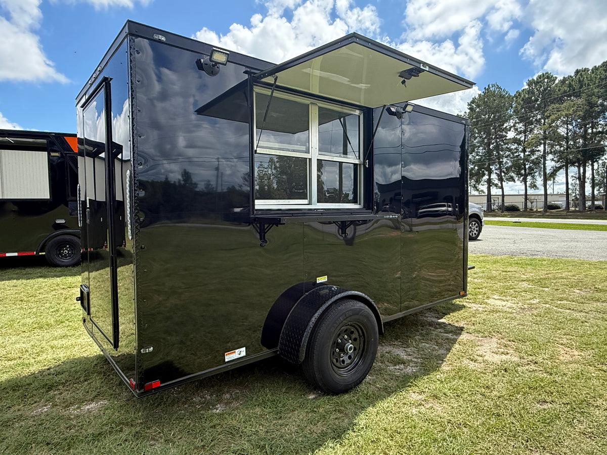 6X12SA Black Concession Trailer | Coffee Trailer