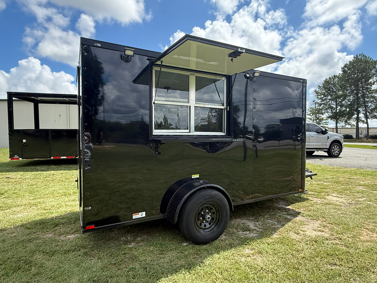6X12SA Black Concession Trailer | Coffee Trailer