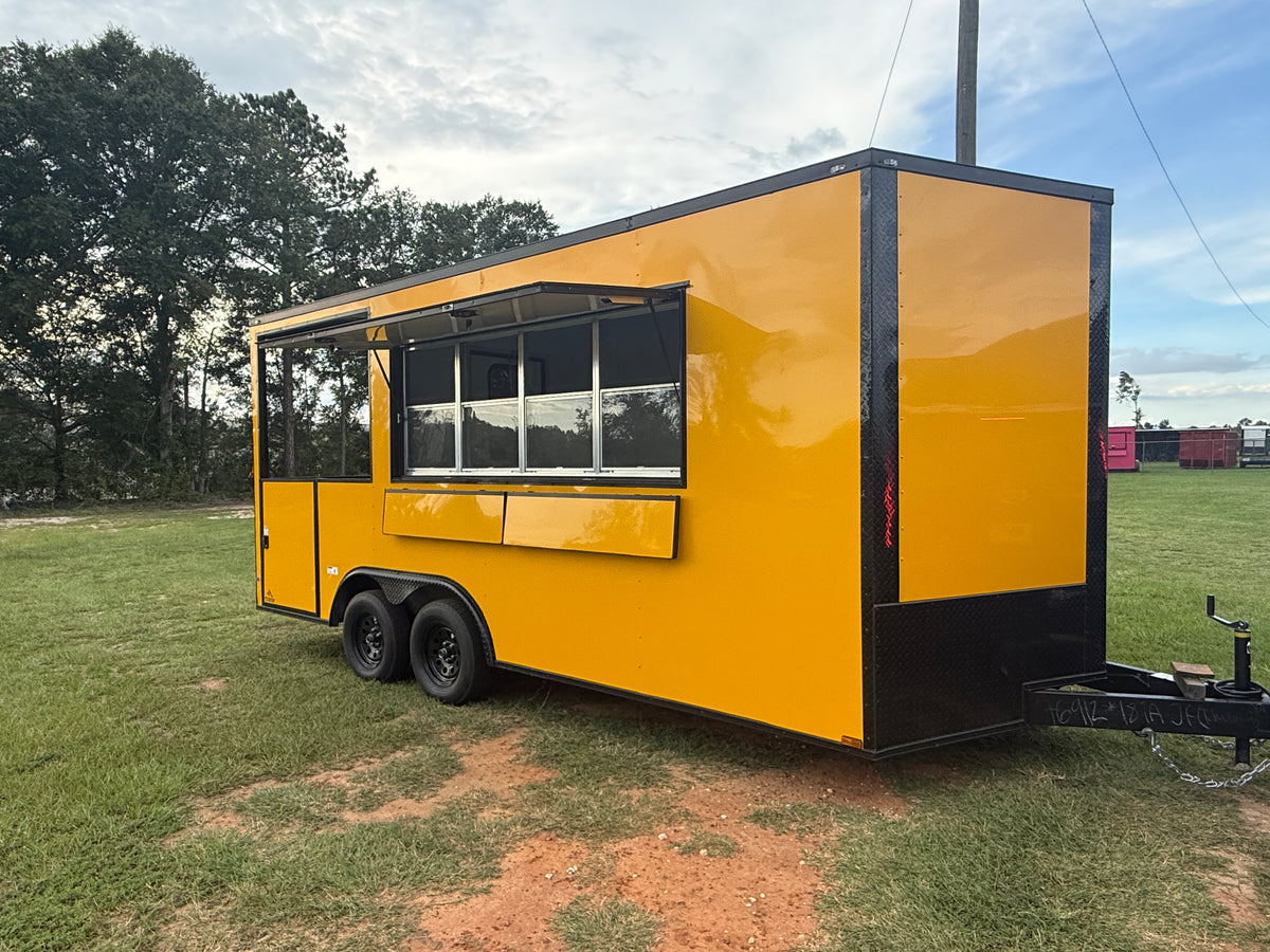 8.5X18TA Yellow Food Porch Trailer