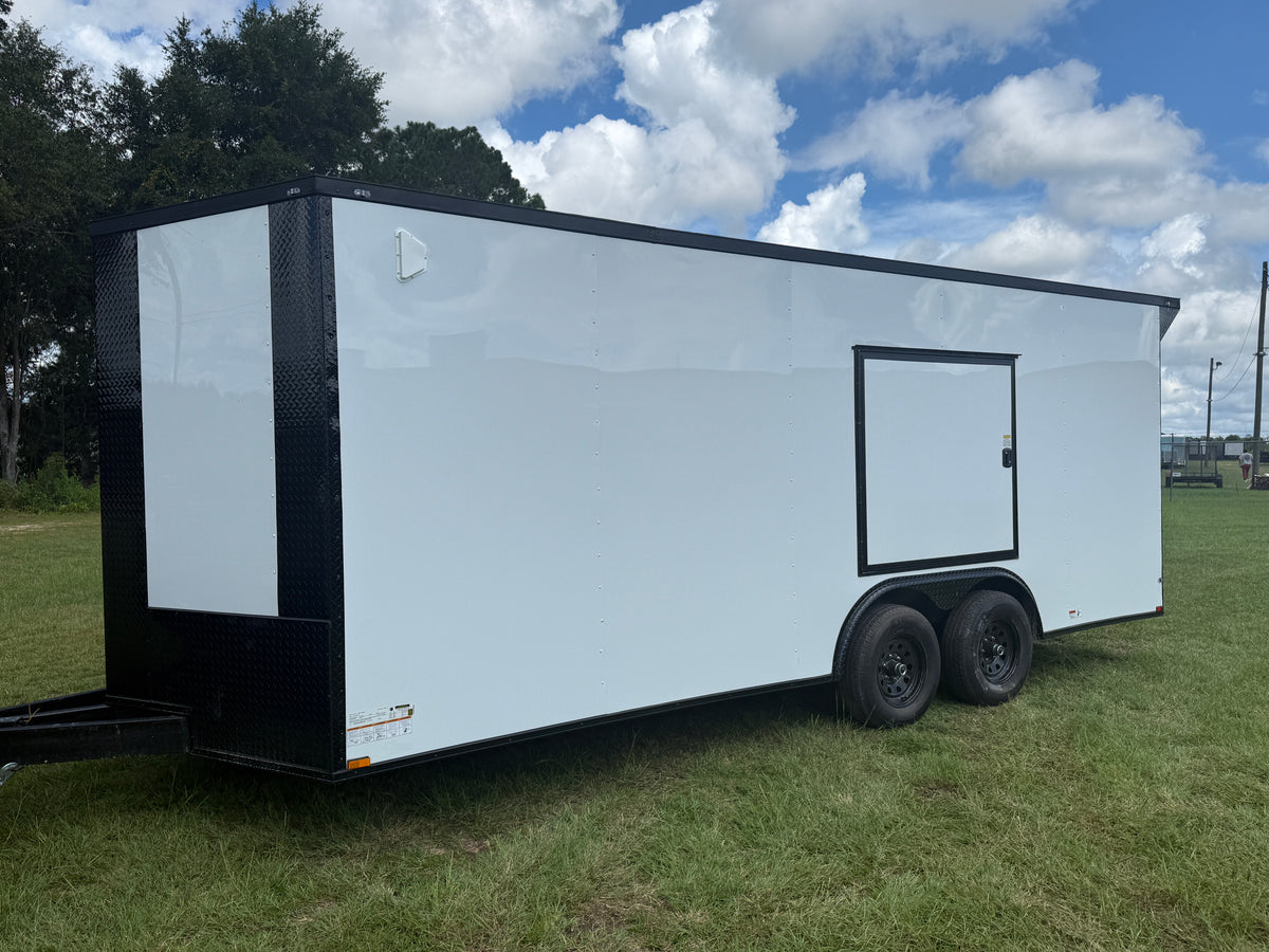 8.5X20 White Standard Car Hauler Trailer