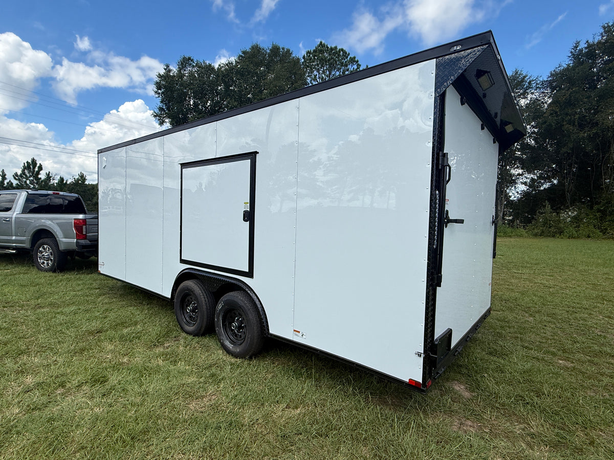 8.5X20 White Standard Car Hauler Trailer