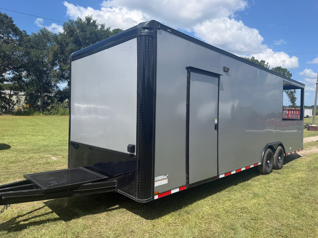 8.5x26  Silver Frost Porch Trailer | BBQ Porch Tailer