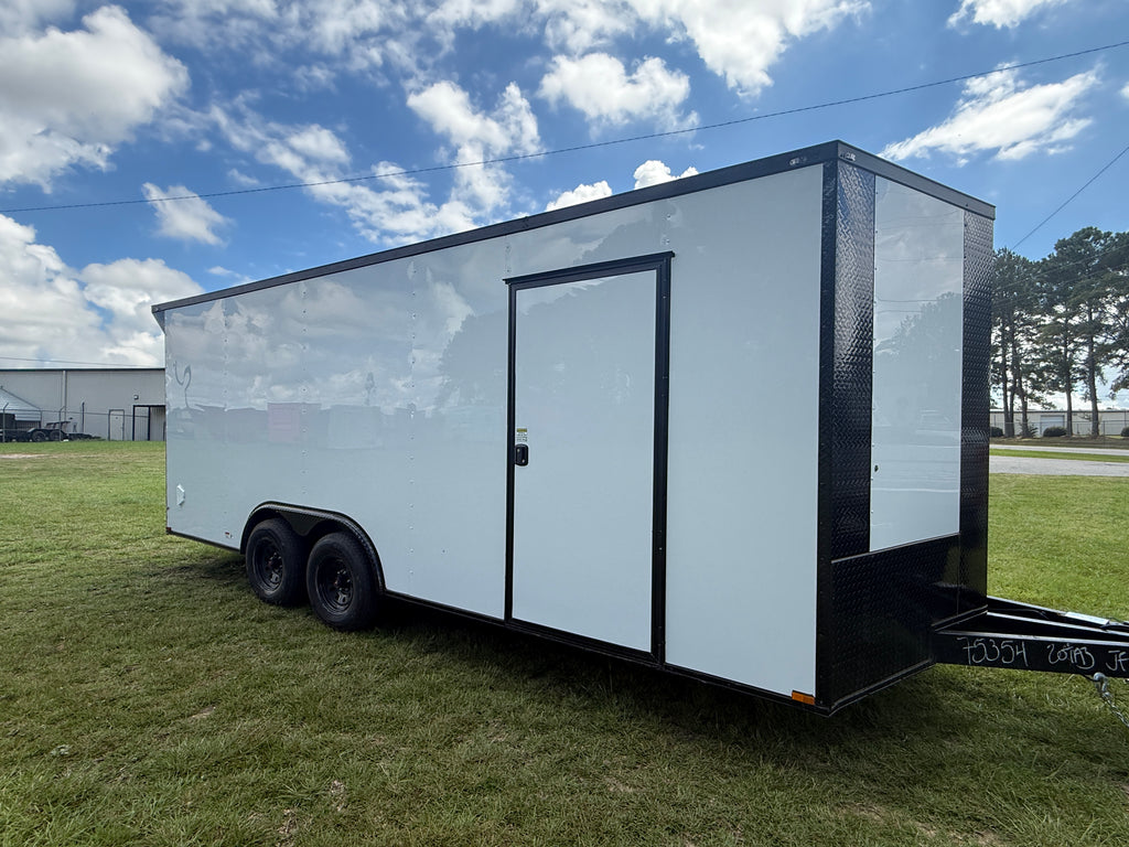 8.5X20 White Standard Car Hauler Trailer
