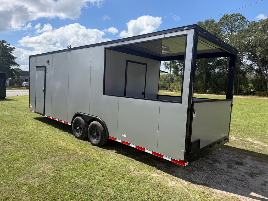 8.5x26  Silver Frost Porch Trailer | BBQ Porch Tailer