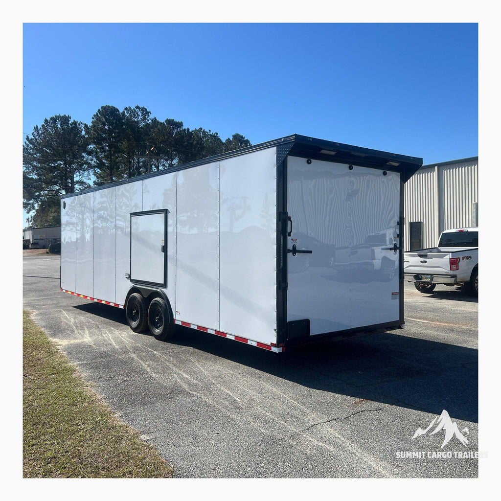 8.5X28TA3 White Standard Car Hauler Trailer