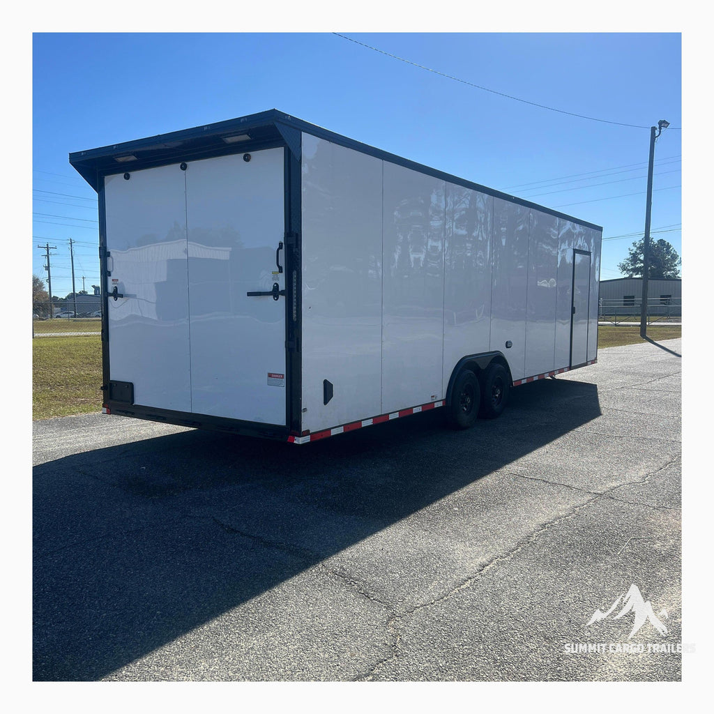 8.5X28TA3 White Standard Car Hauler Trailer