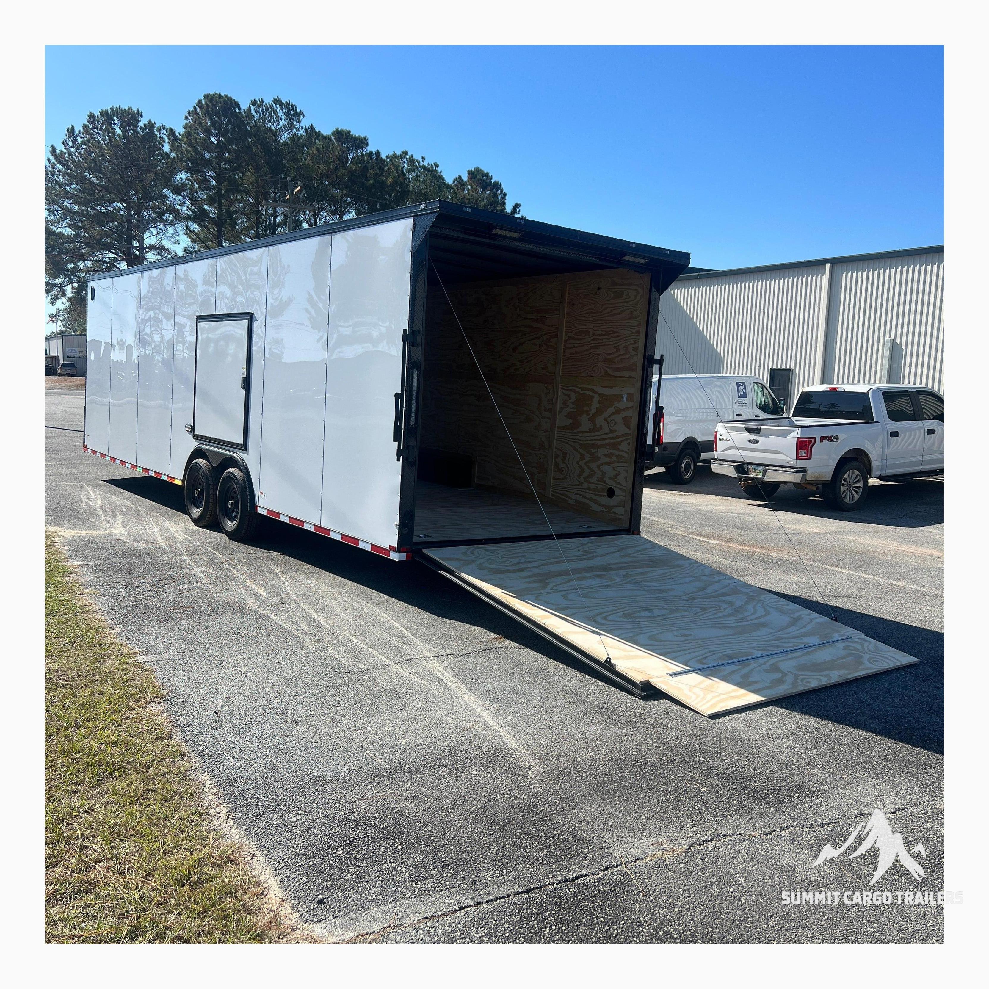 8.5X28TA3 White Standard Car Hauler Trailer