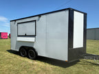 8.5X16 White Beverage Trailer | Coffee Trailer
