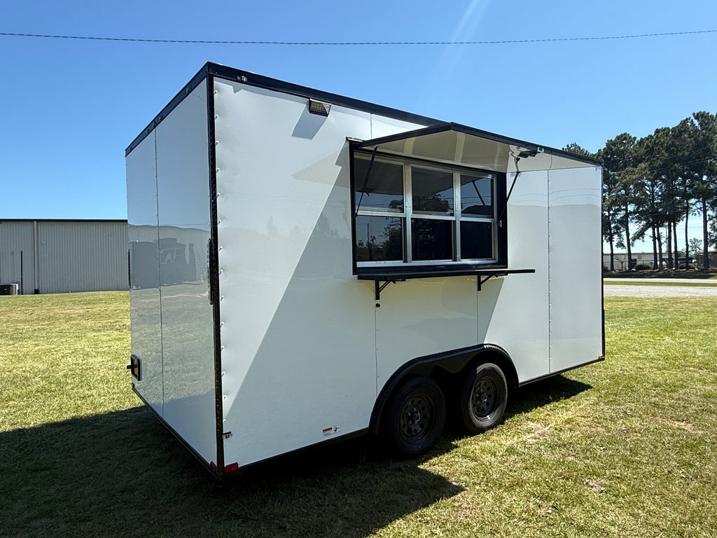8.5X16 White Beverage Trailer | Coffee Trailer