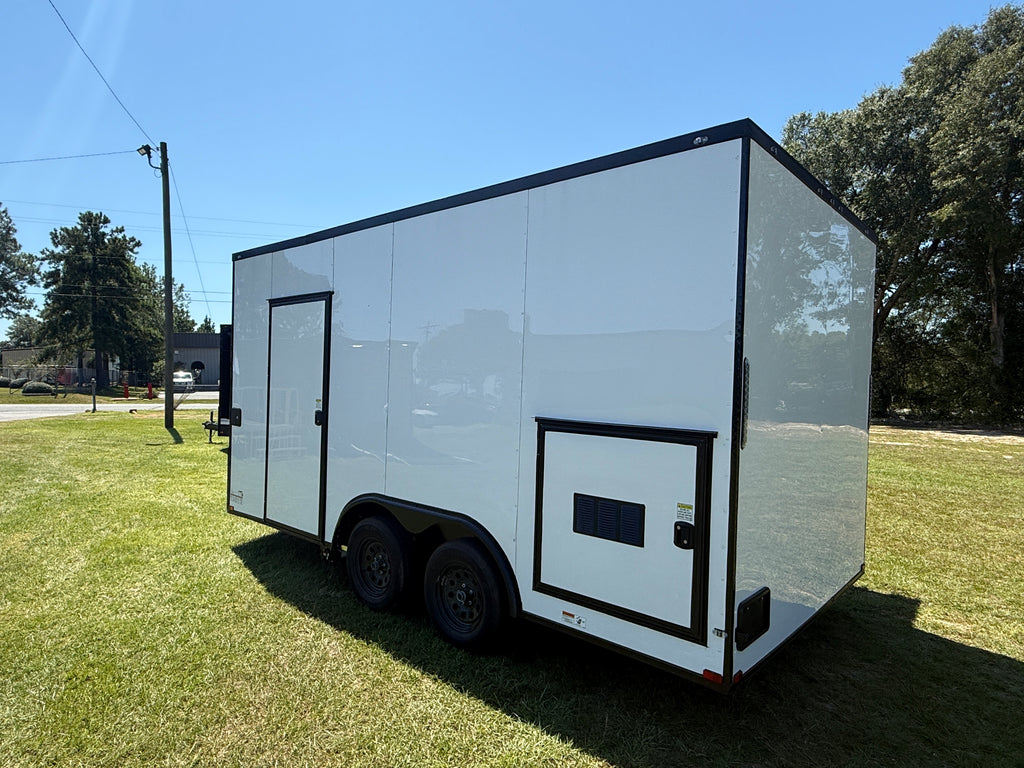 8.5X16 White Beverage Trailer | Coffee Trailer