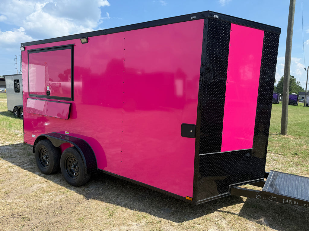 7X14TA Pink Concession Trailer