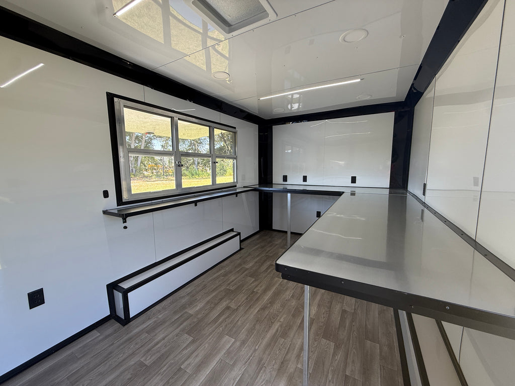 8.5X16 White Beverage Trailer | Coffee Trailer
