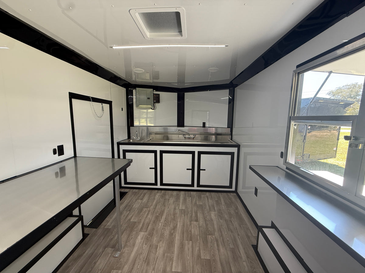 8.5X16 White Beverage Trailer | Coffee Trailer