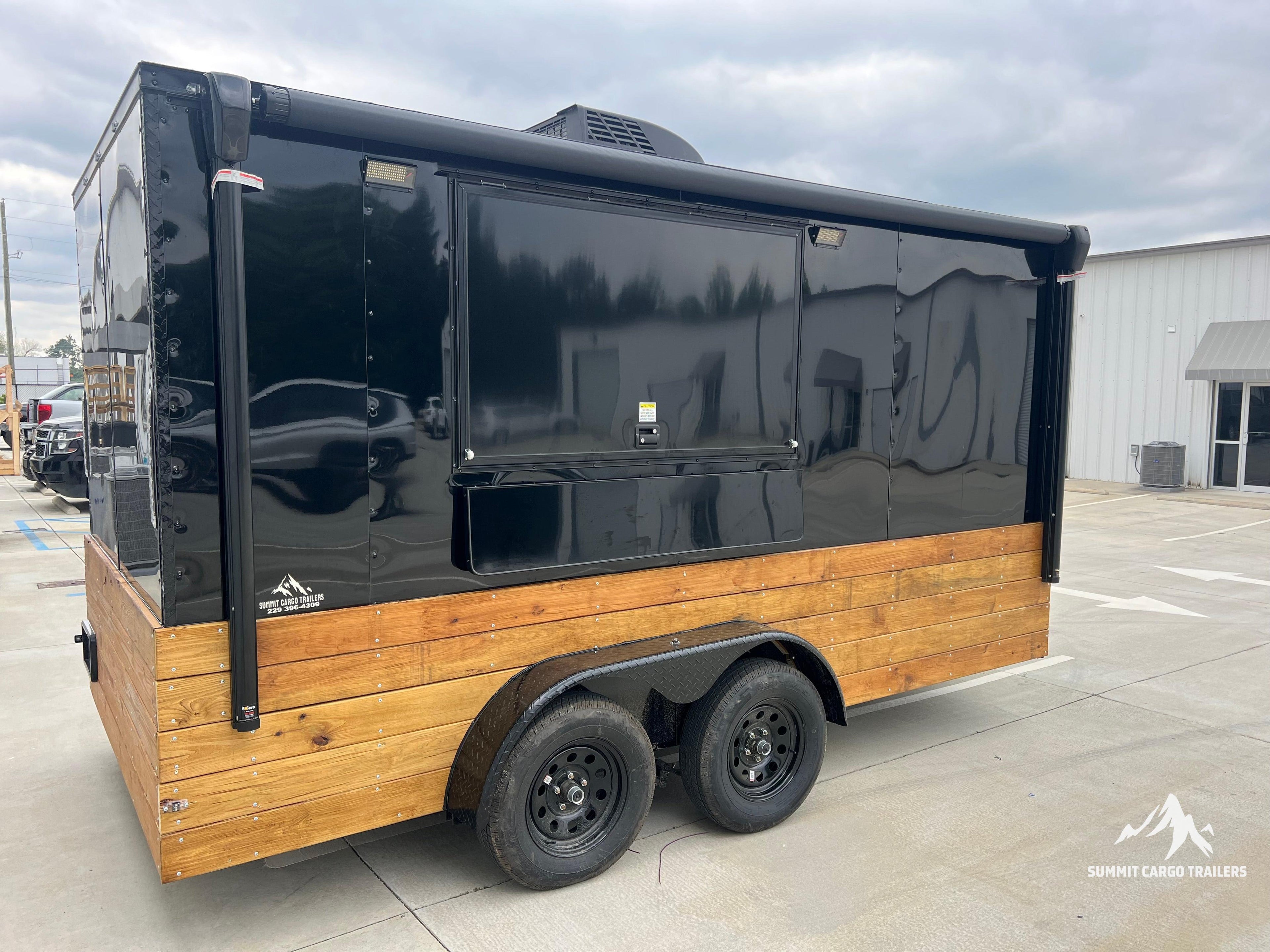 7X14TA Black Beverage Concession Trailer