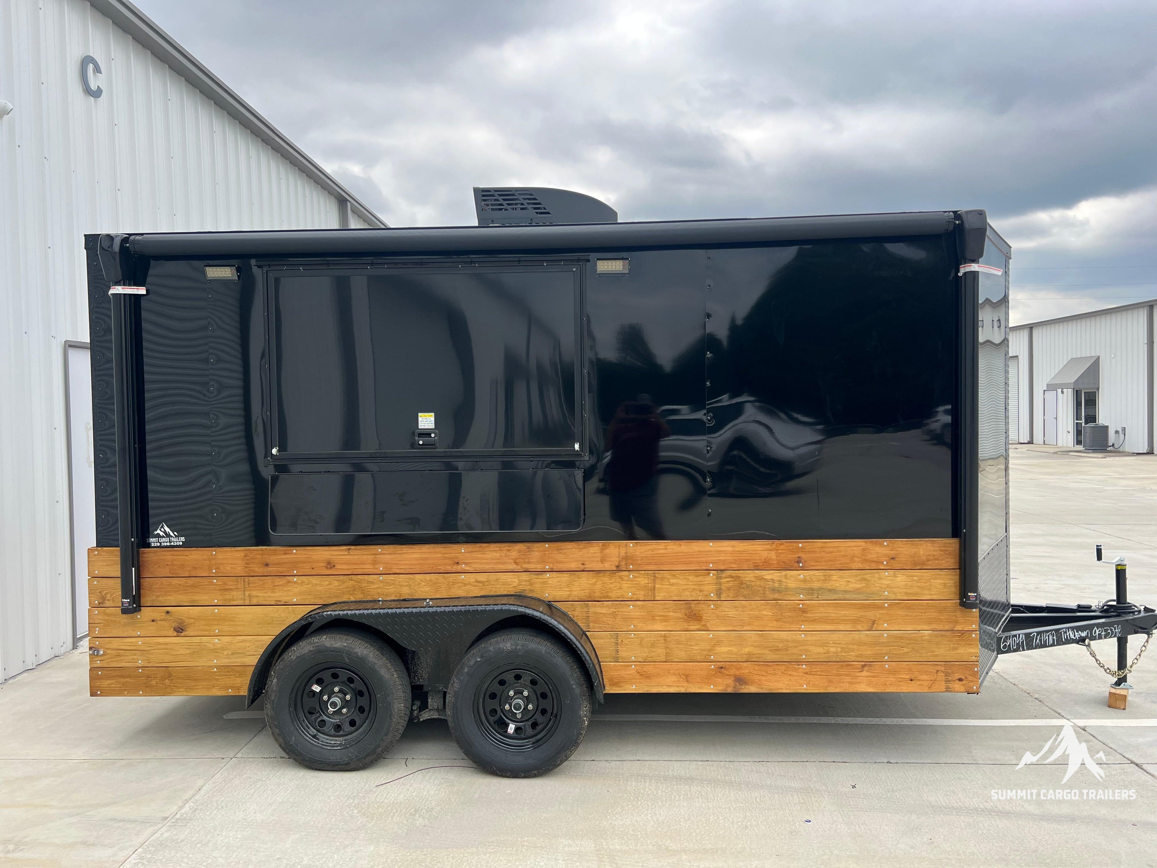 7X14TA Black Beverage Concession Trailer