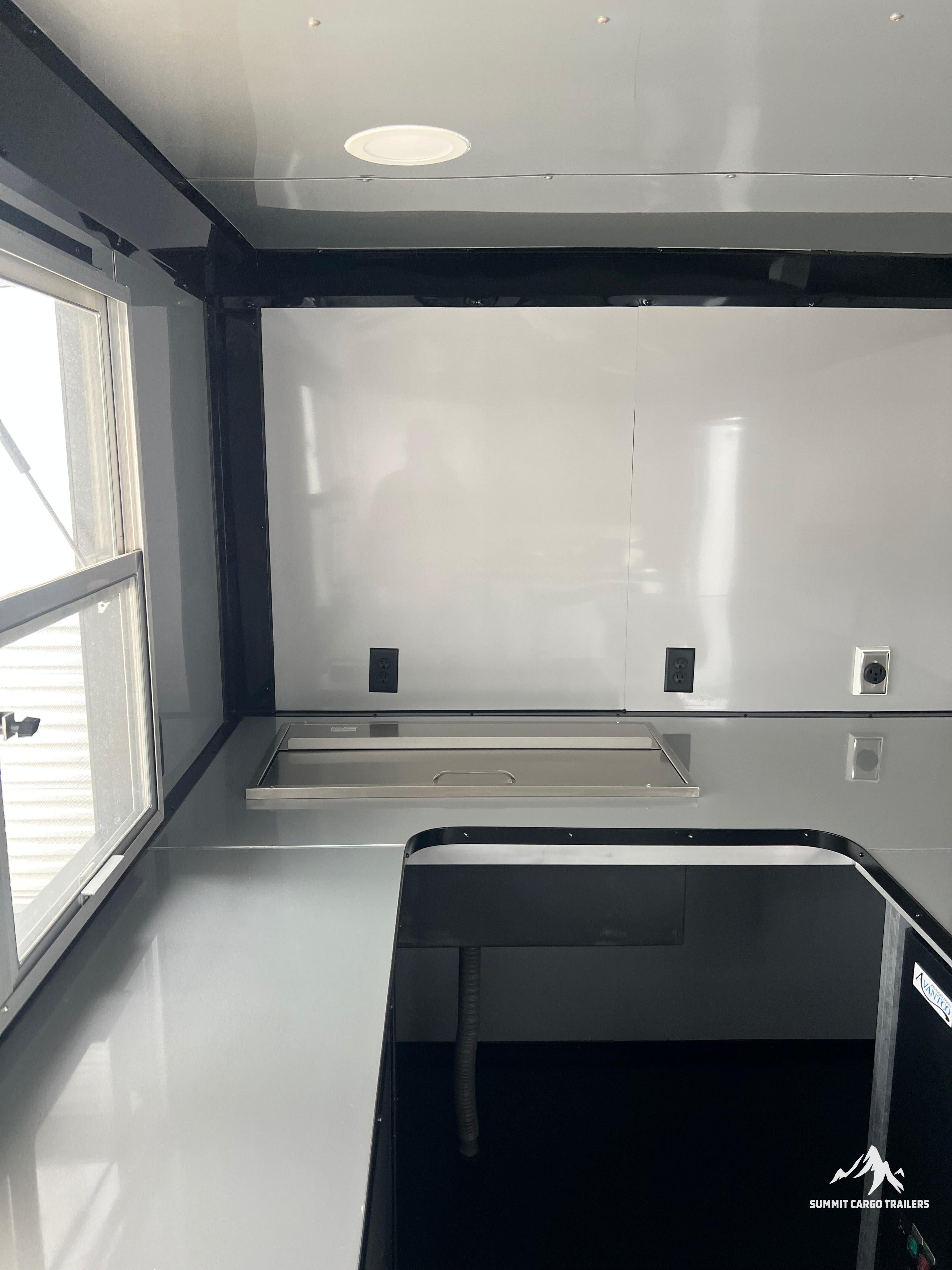 7X14TA Black Beverage Concession Trailer