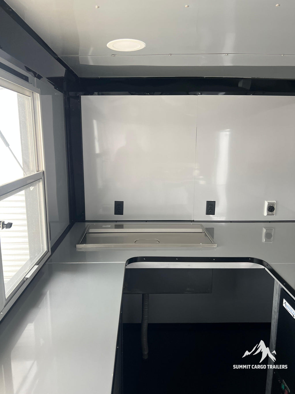 7X14TA Black & Wood Siding Concession Trailer