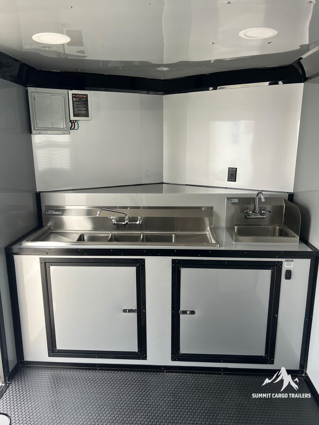 7X14TA Black & Wood Siding Concession Trailer