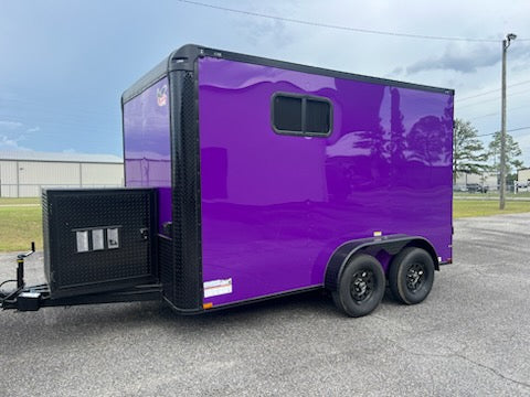 7X12TA Purple Dog Grooming Trailer