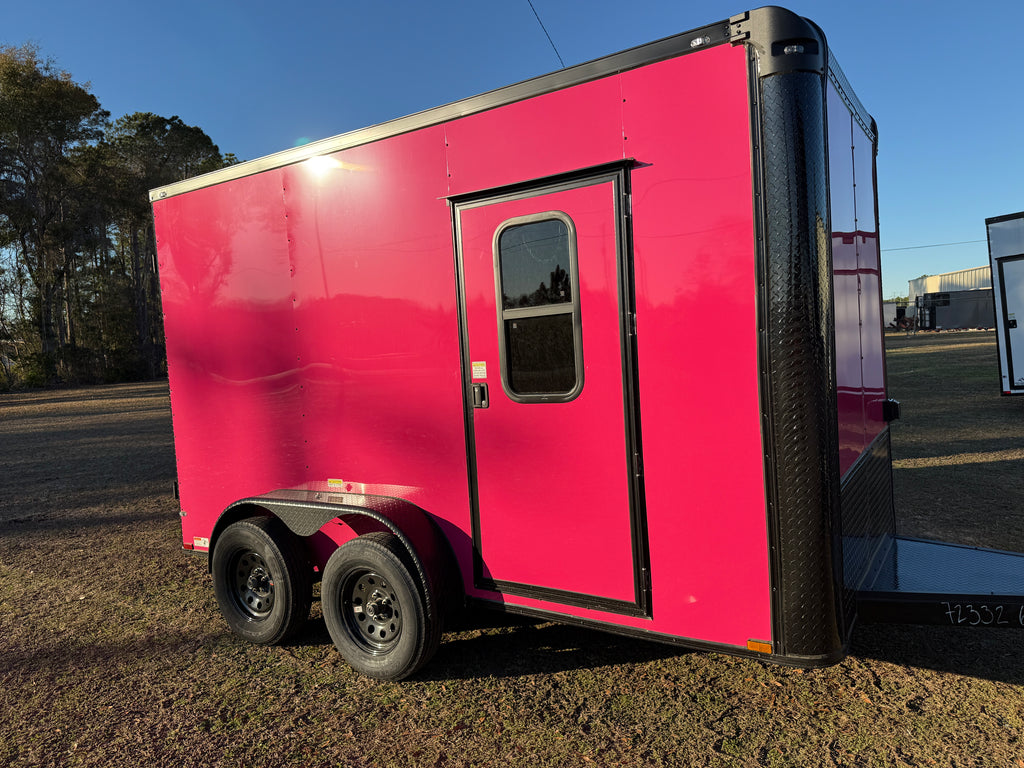 6X12TA Pink Dog Grooming Trailer