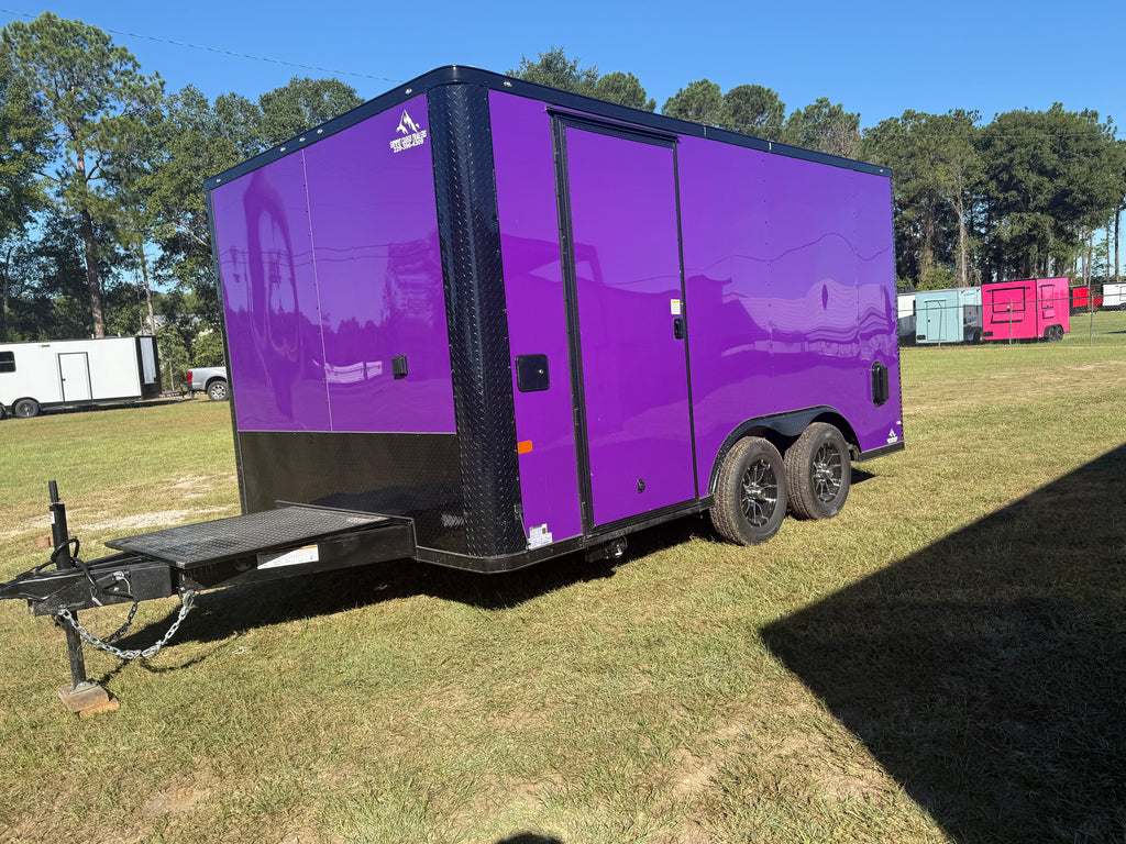 8.5X14 Purple Concession Trailer | Beverage Trailer