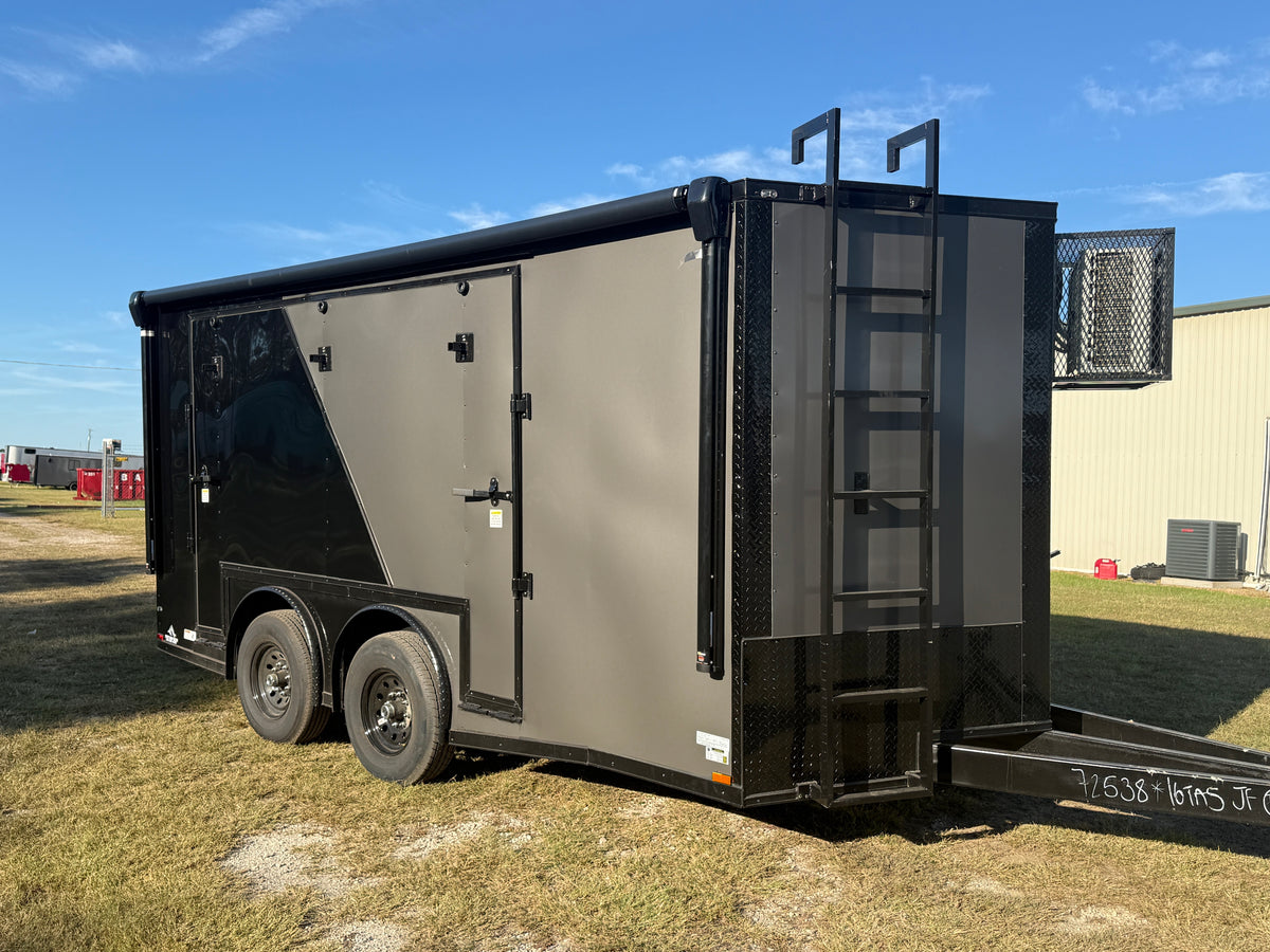 8.5x16TA Charcoal & Black Stage Trailer