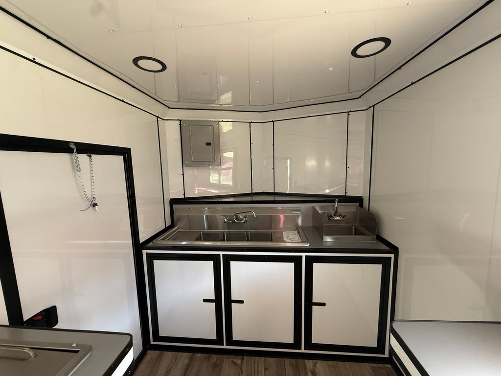 7x14TA Pink Beverage Trailer | Fridge | Ice Bin
