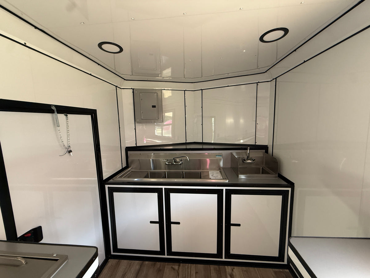 7x14TA Pink Beverage Trailer | Fridge | Ice Bin