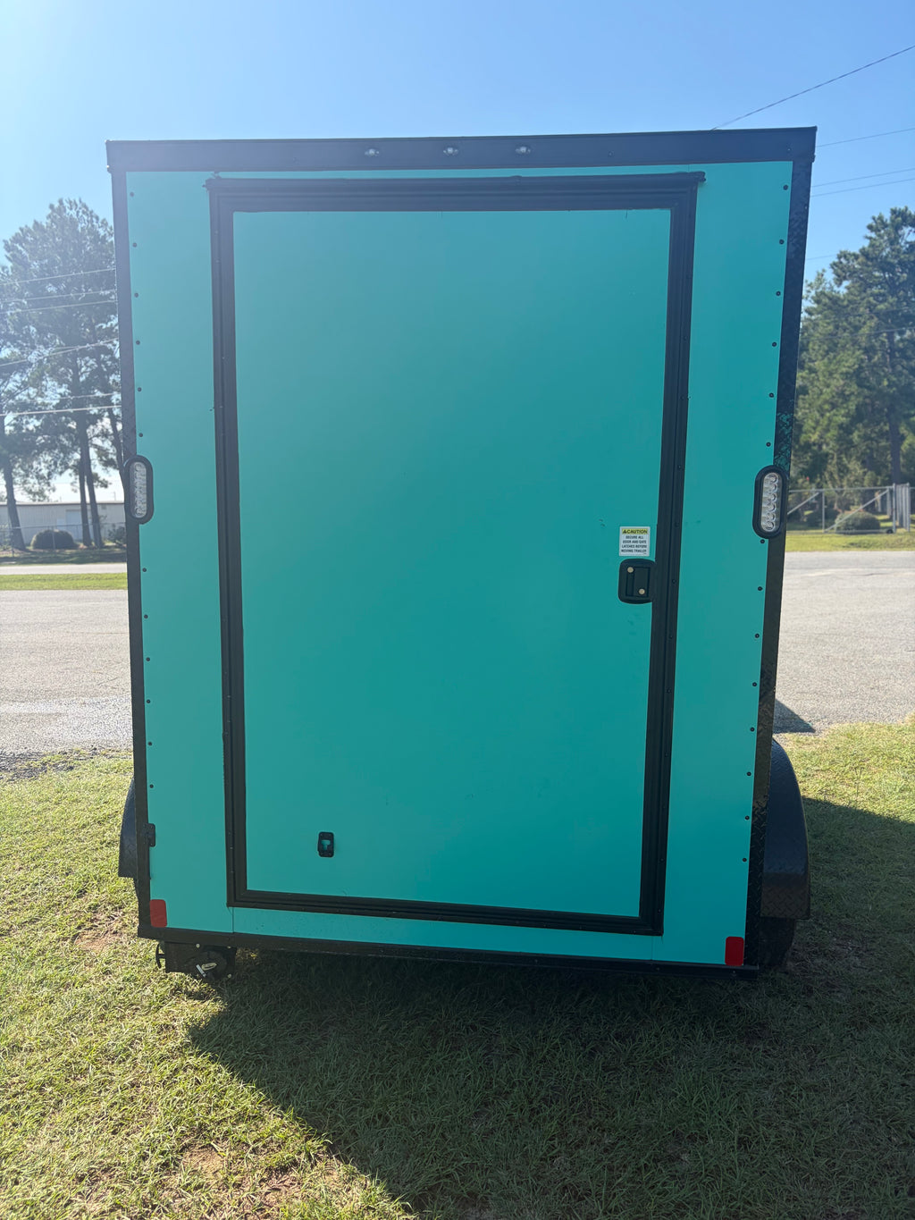6X10 Teal Dog Grooming Trailer