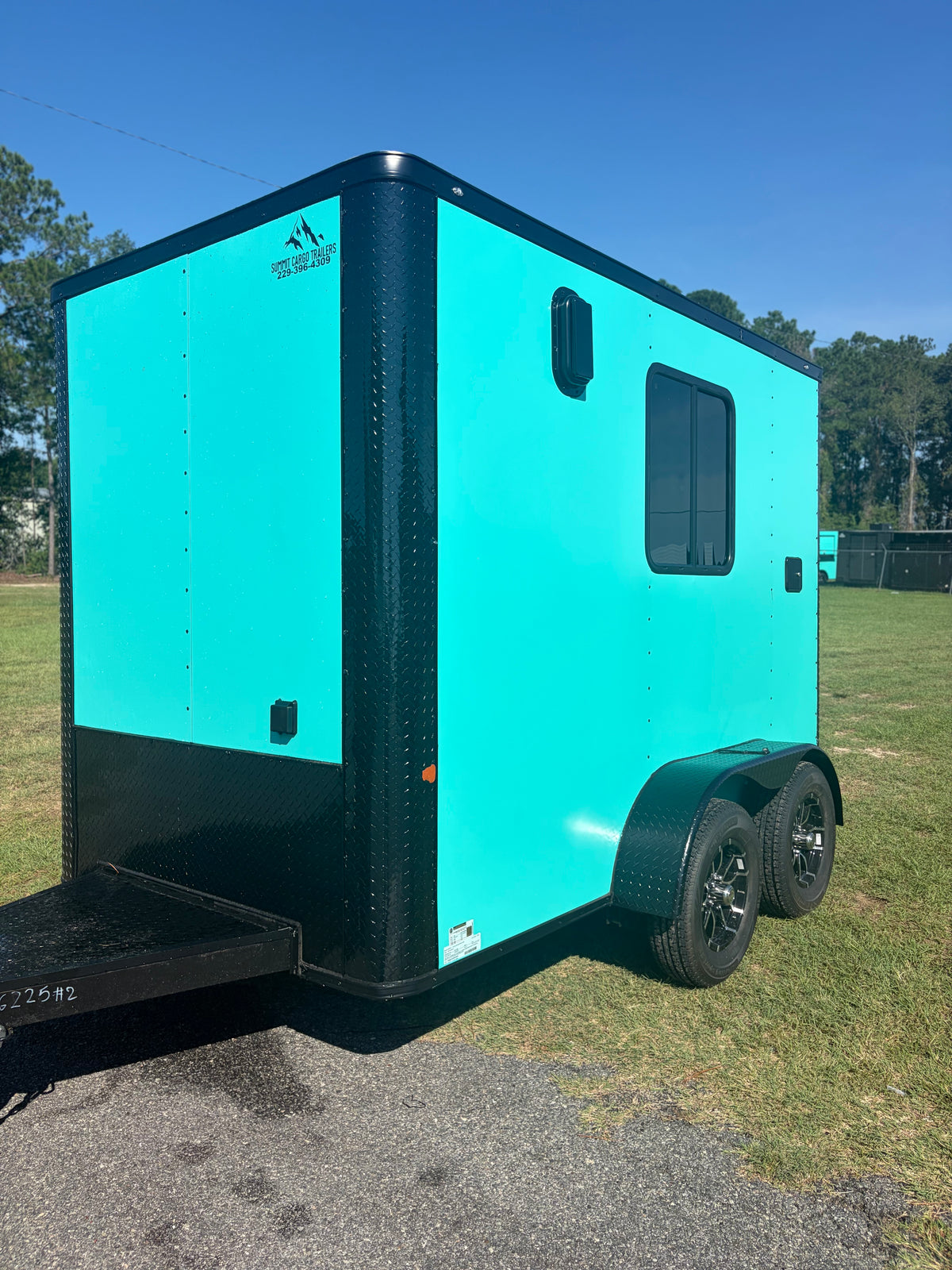 6X10 Teal Dog Grooming Trailer