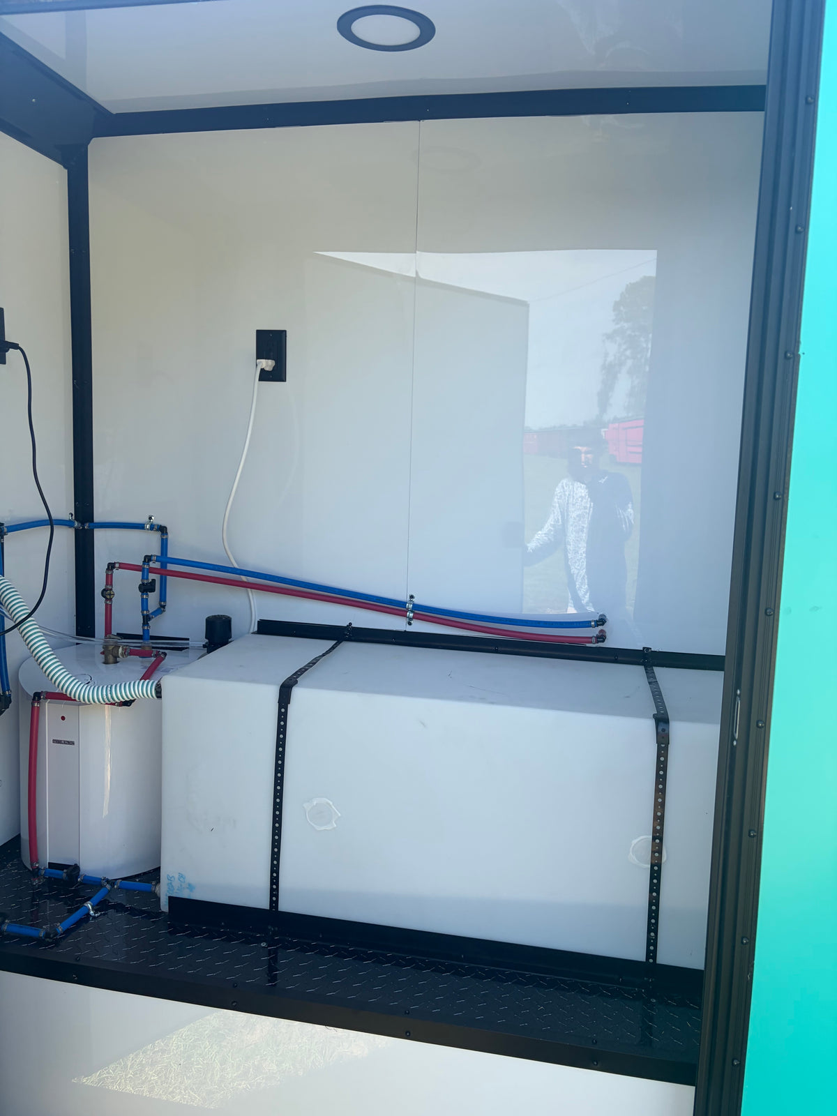 6X10 Teal Dog Grooming Trailer