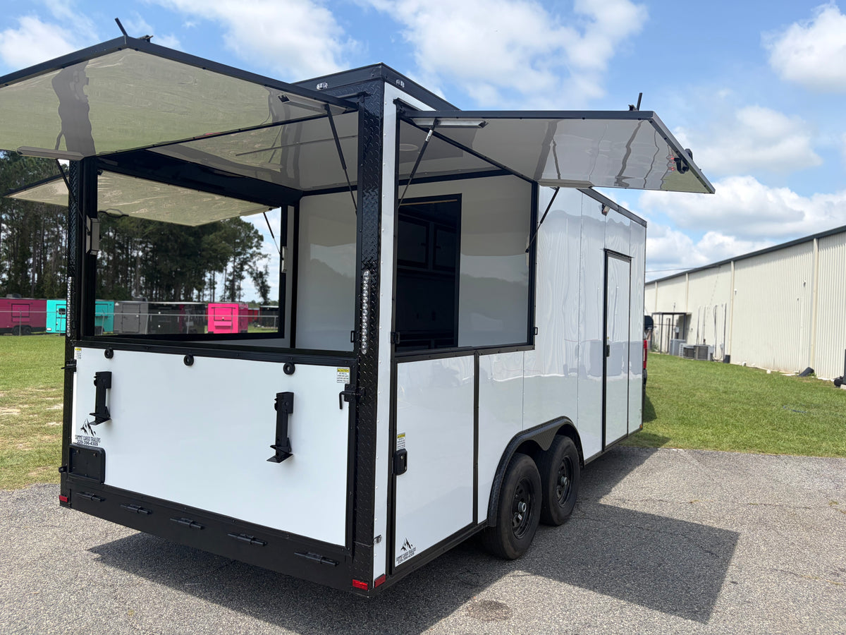 8.5x18 White Gullwing Porch Trailer — image 10 of 19