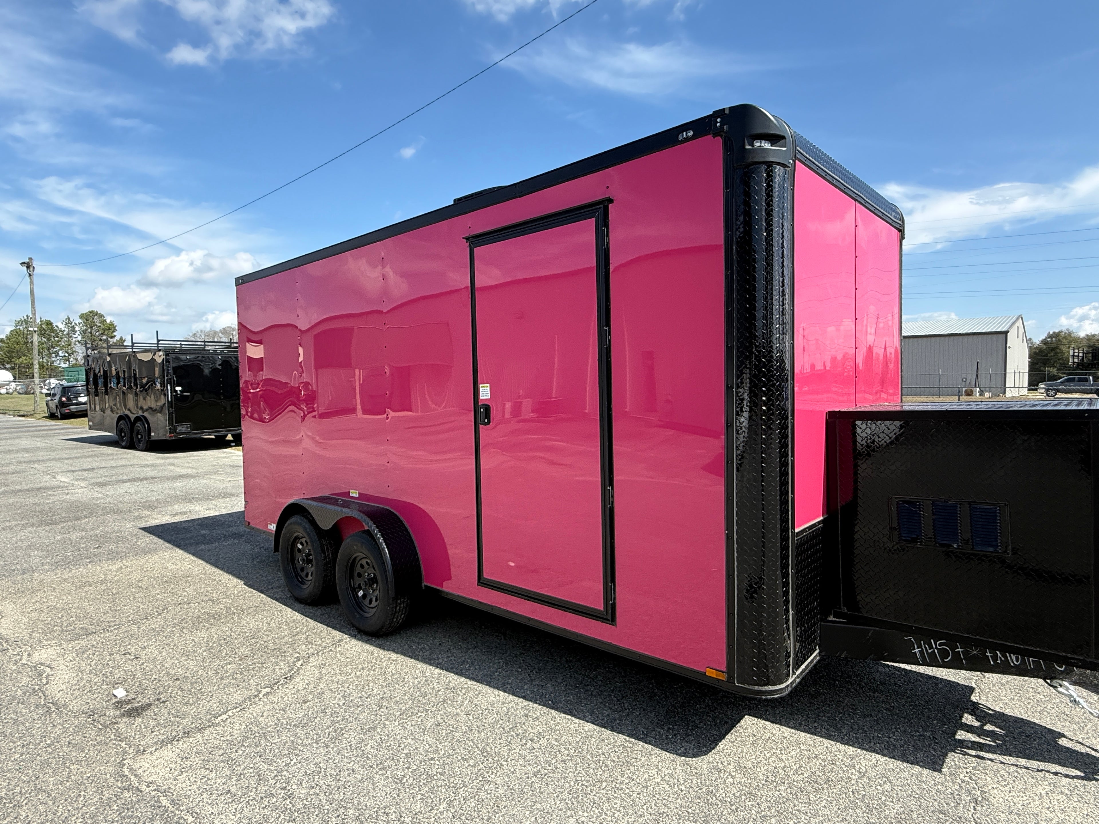 7X16TA Pink Pet Grooming Trailer