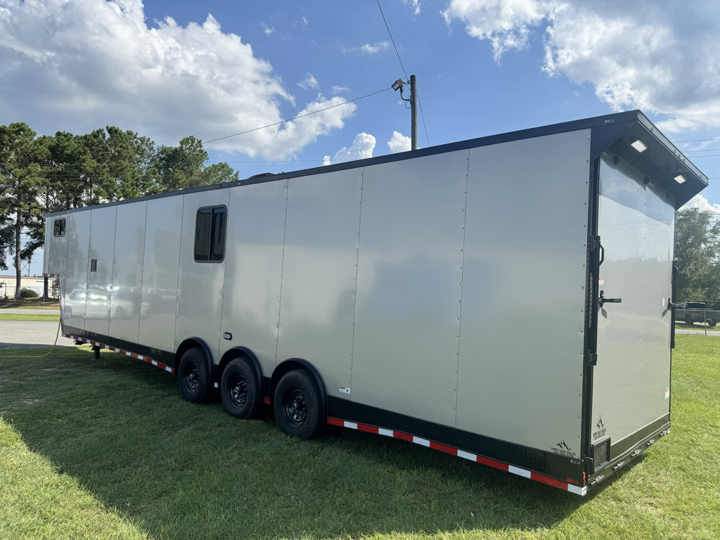 8.5X42TA Silver Race Ready Gooseneck Trailer | Living Quarters