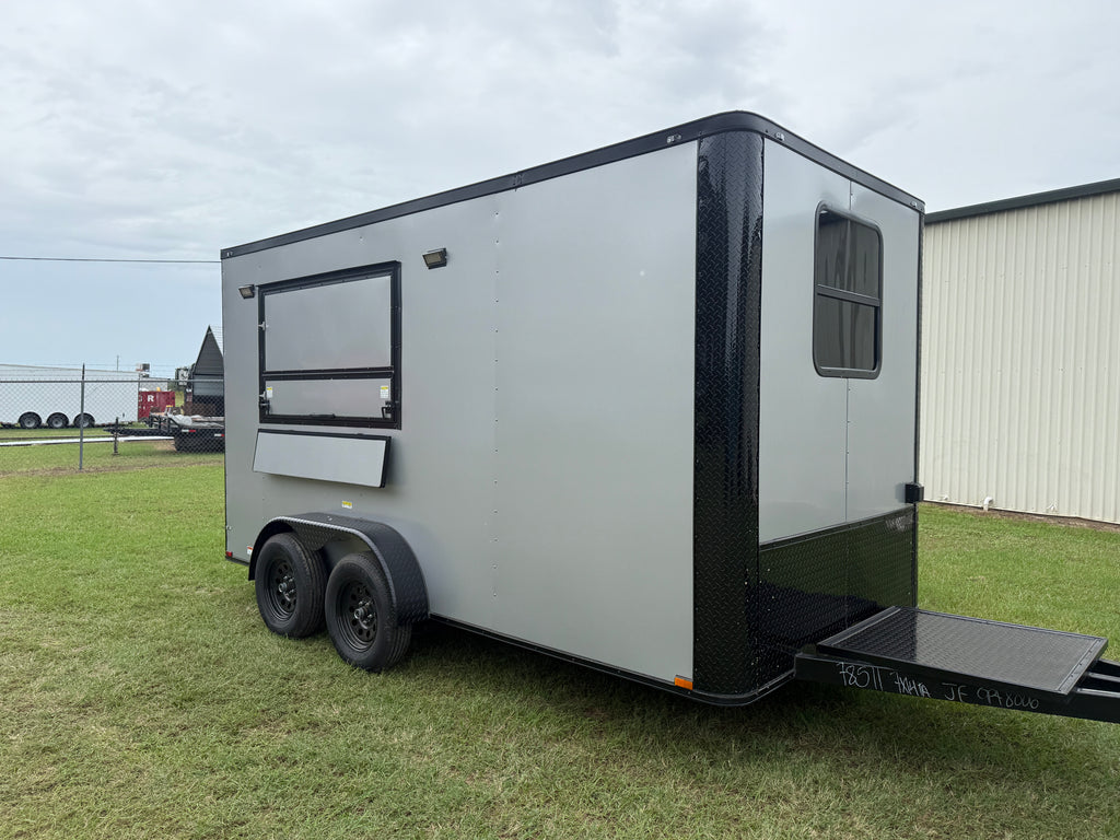 7x14TA Silver Frost Coffee Trailer | Beverage Trailer
