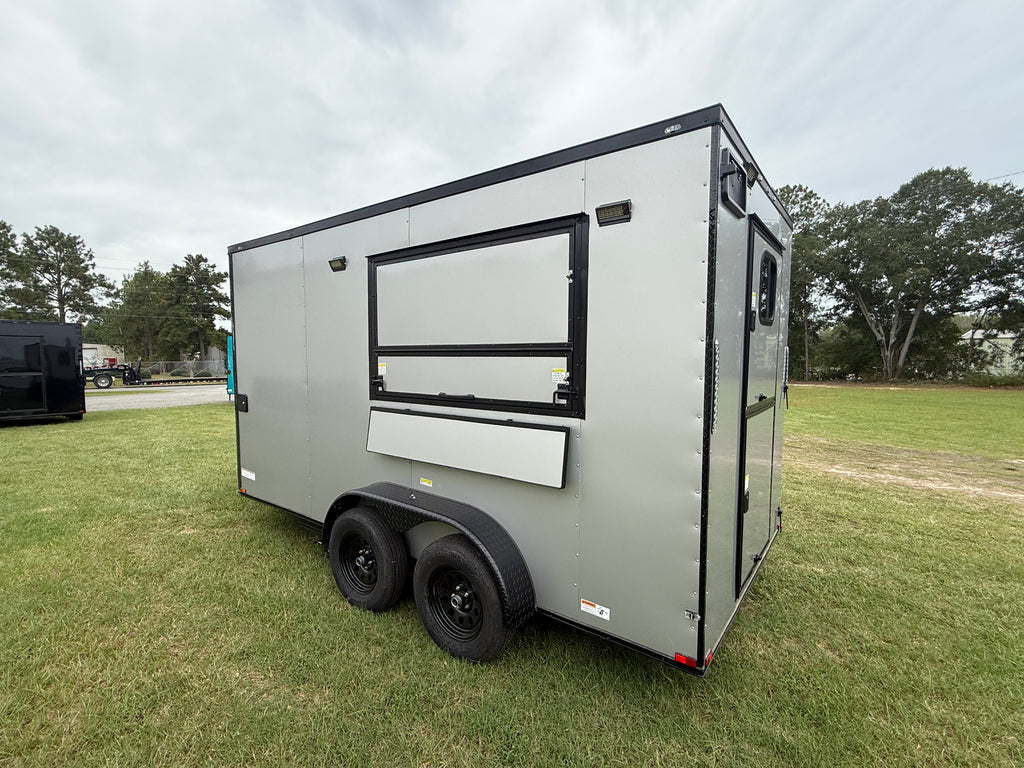 7x14TA Silver Frost Coffee Trailer | Beverage Trailer