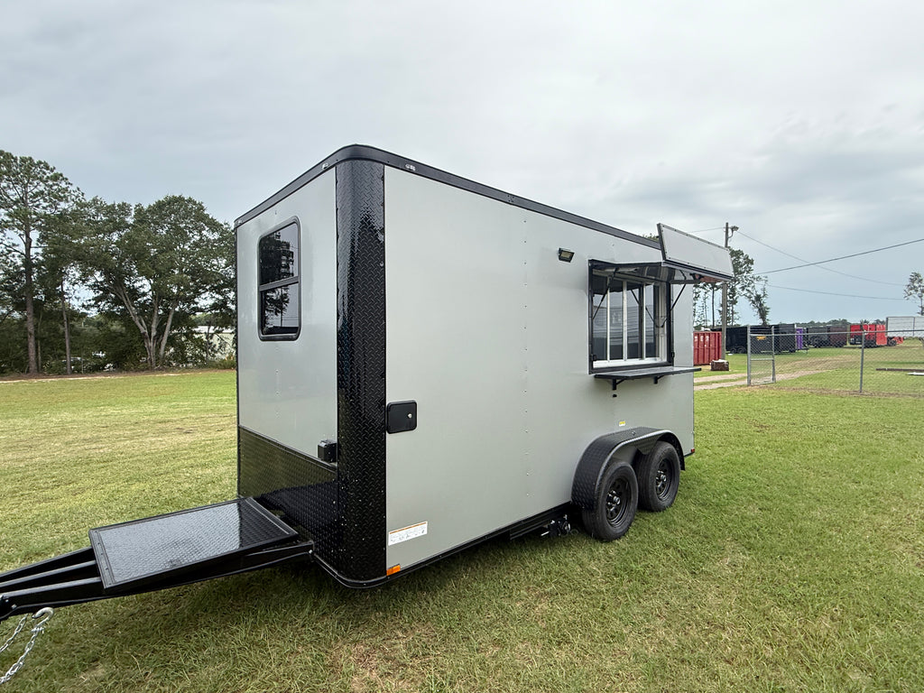 7x14TA Silver Frost Coffee Trailer | Beverage Trailer
