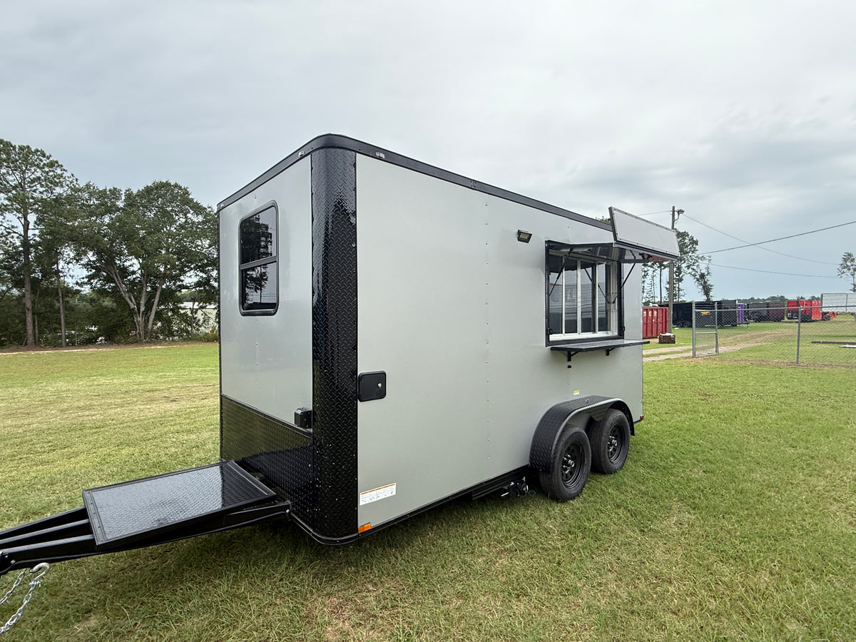 7x14TA Silver Frost Coffee Trailer | Beverage Trailer