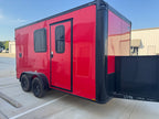 7X14TA Red Pet Grooming Trailer