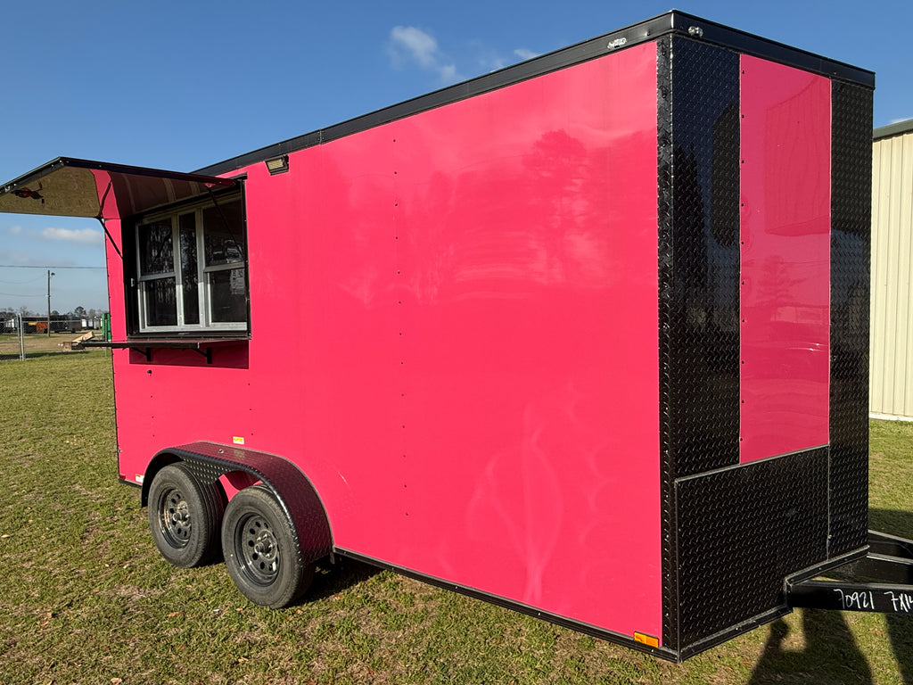 7X14TA Pink Concession Trailer
