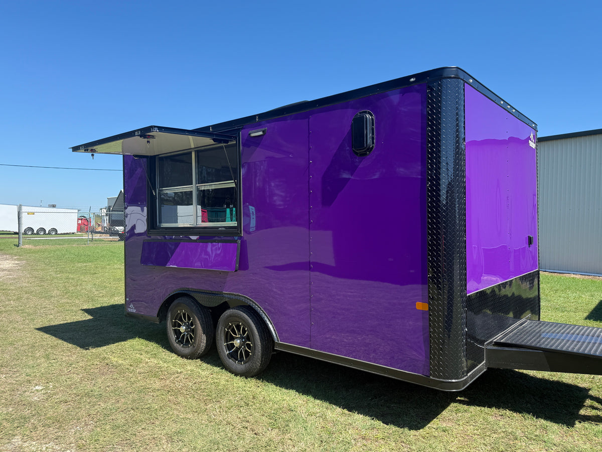 8.5x14 Purple Beverage Concession Trailer | VIN 76271