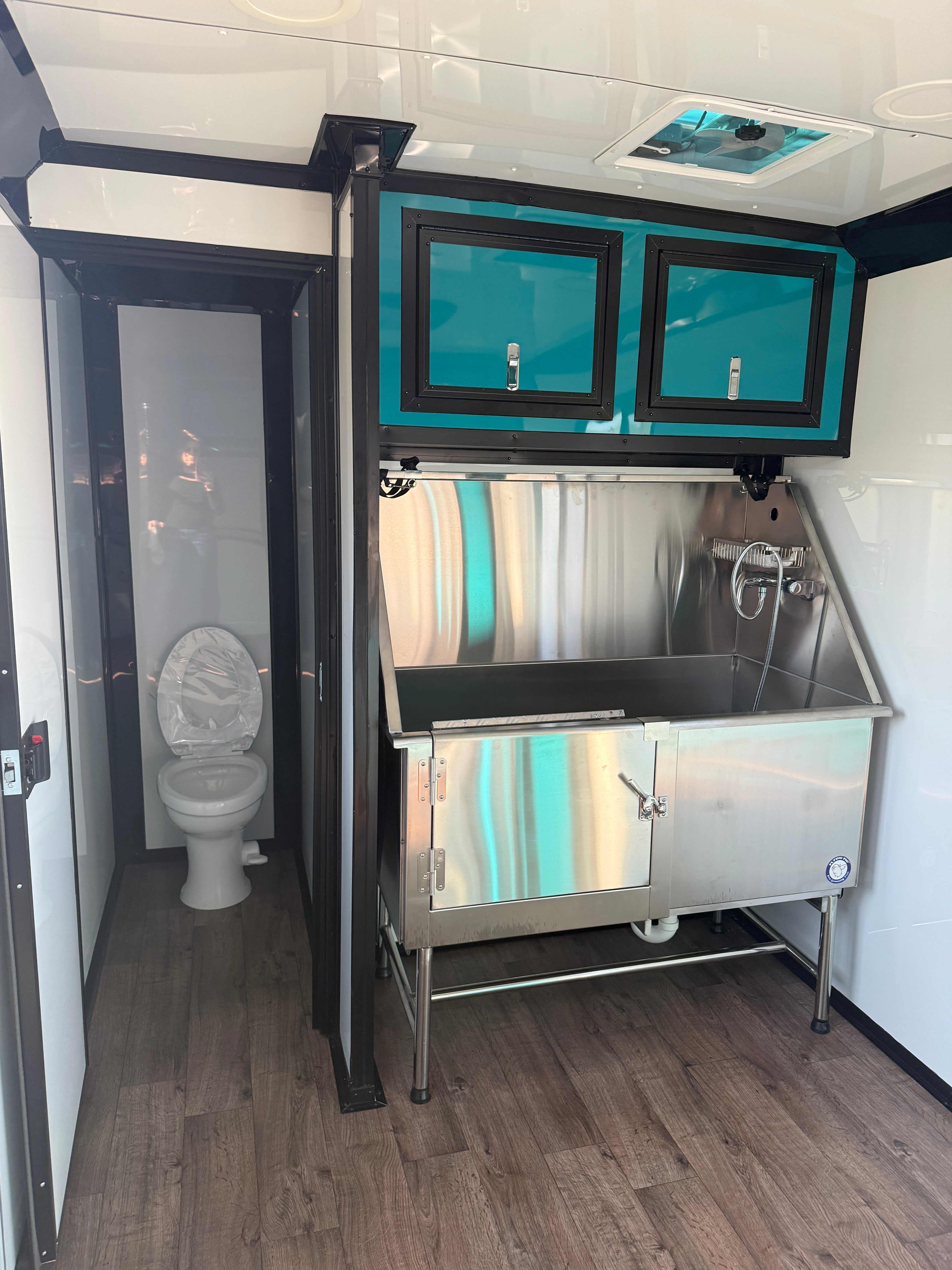 7X14TA Water Blue Grooming Trailer
