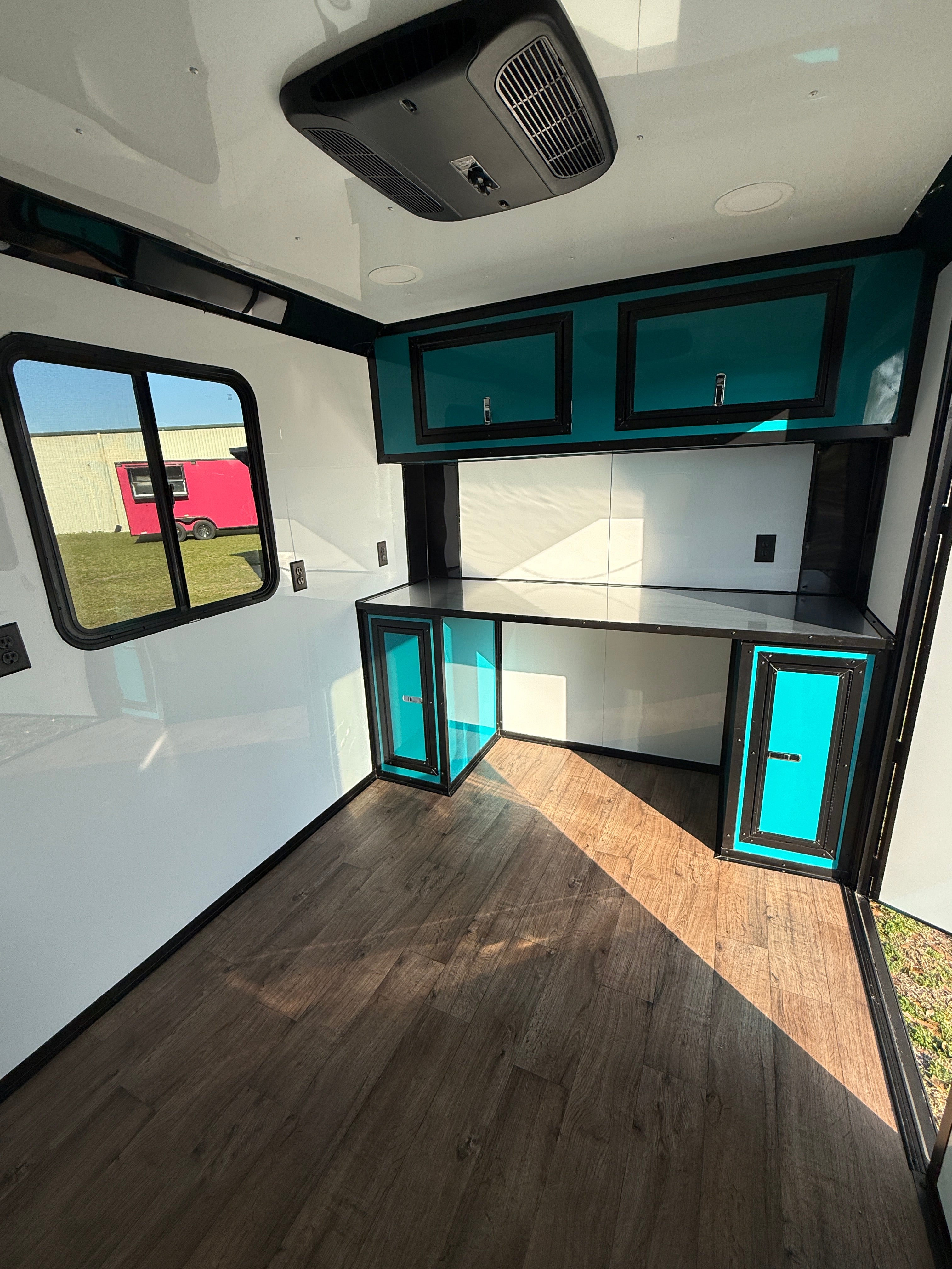 7X14TA Water Blue Grooming Trailer