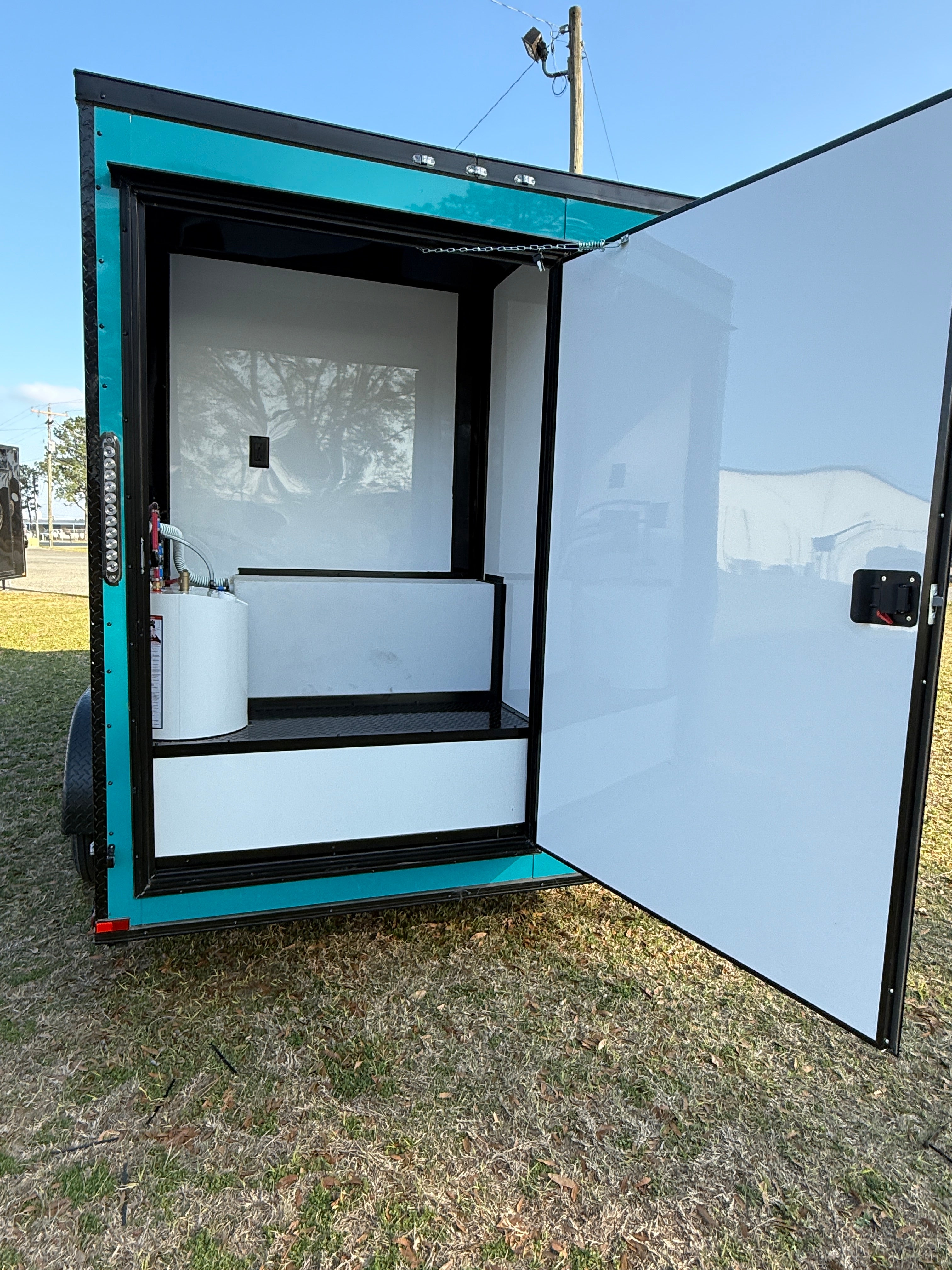 7X14TA Water Blue Grooming Trailer