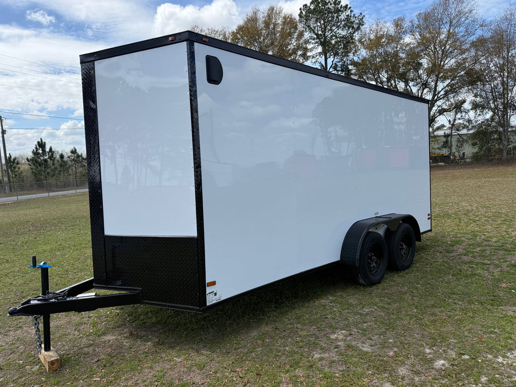 7X16TA White Standard Trailer BOP